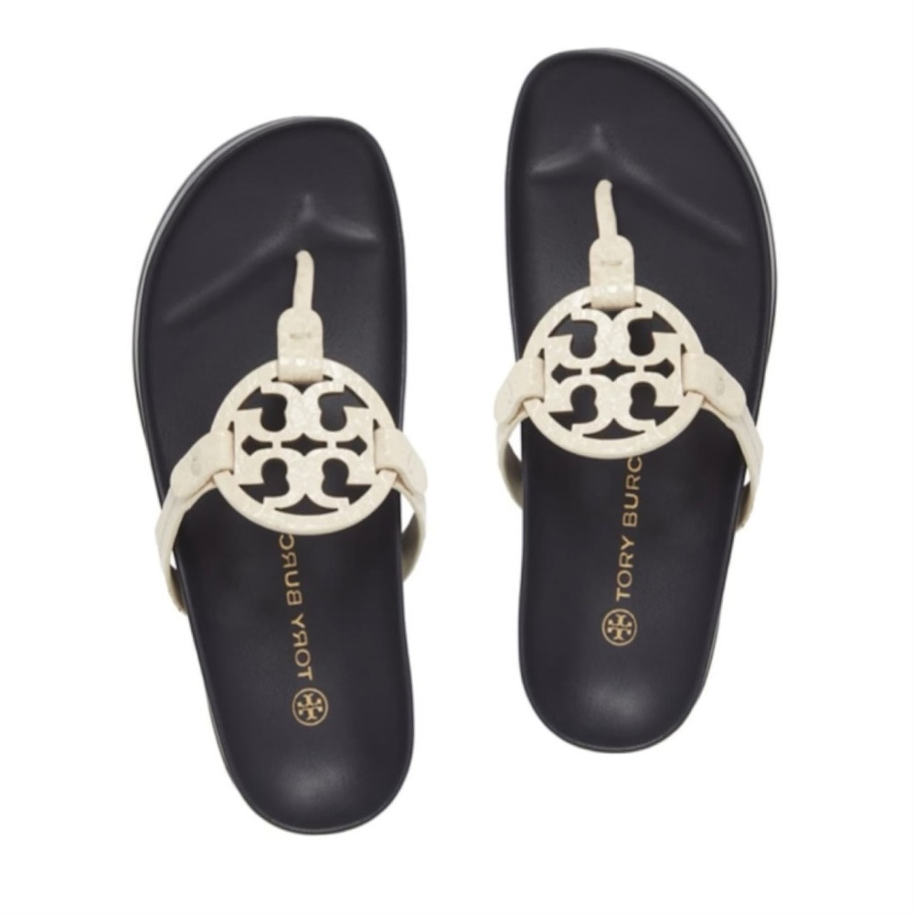 ☀️NEW☀️Tory Burch Miller Cloud Sandals Navy 7